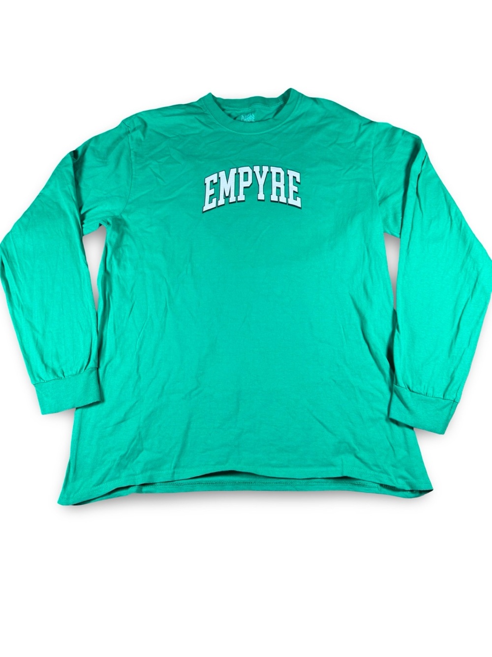 Empyre Men’s Green White Long Sleeve Crew Neck Cotton T-Shirt Size XL